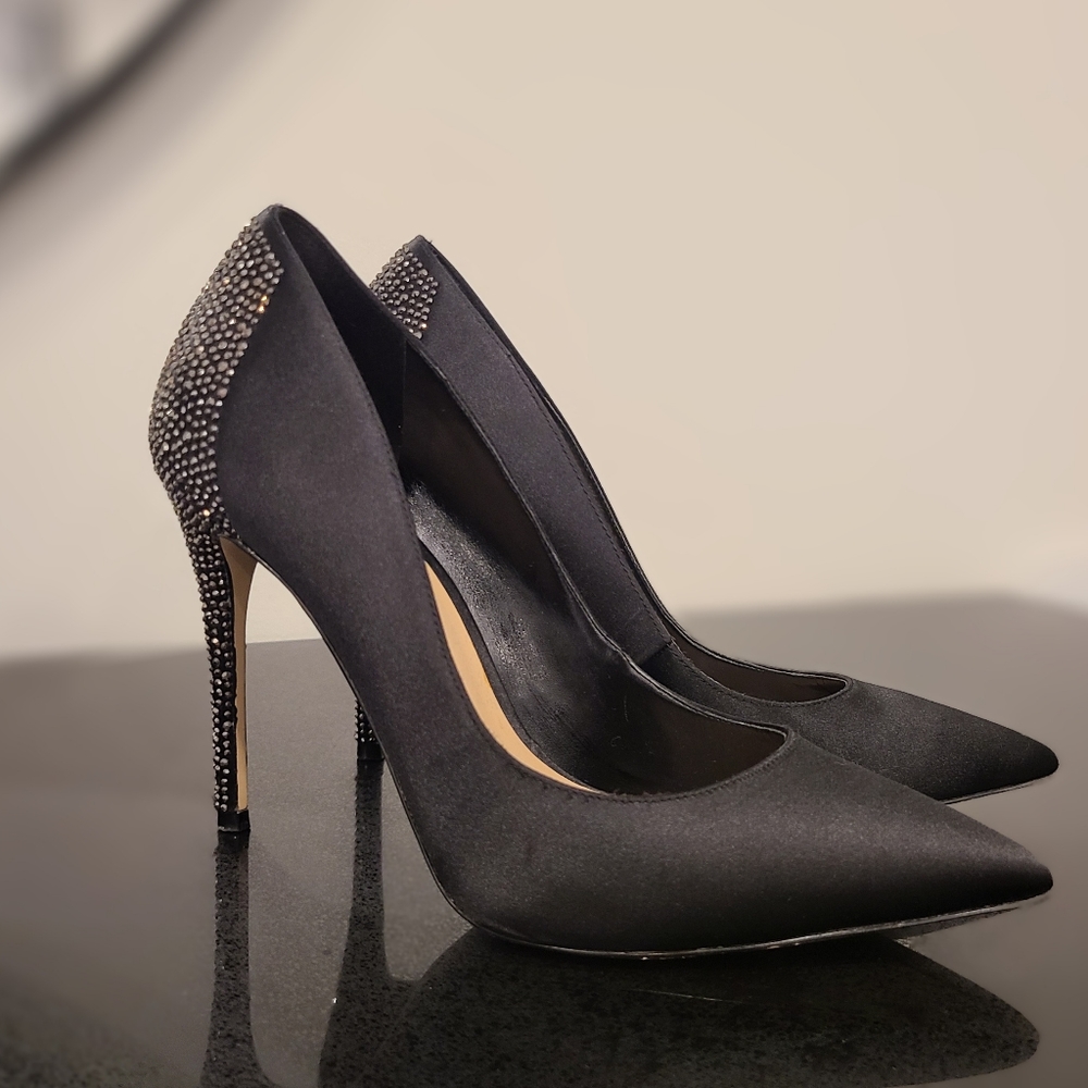 Aldo Black Heels with Silver Accents